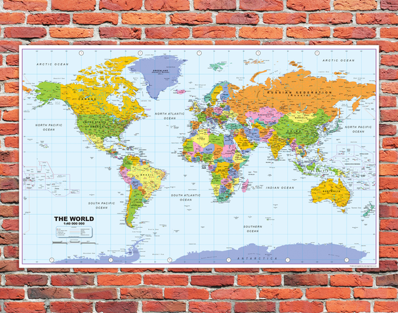 World Mounted Wall Map