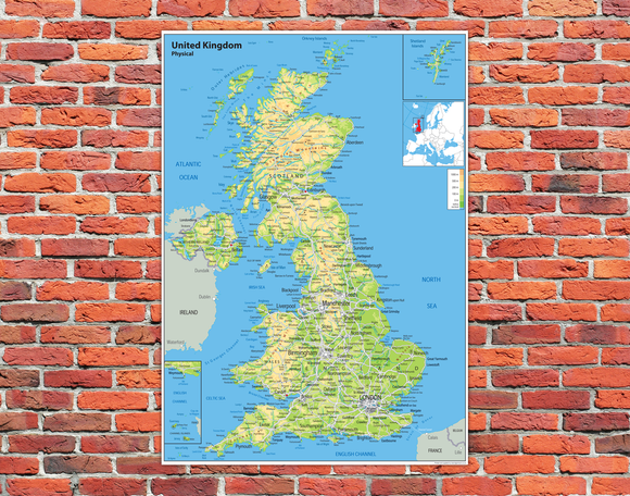 United Kingdom Mounted Board Map [GA]