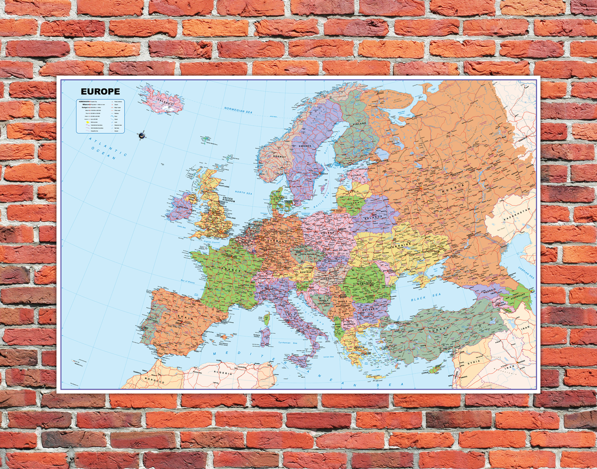 Europe Mounted Wall Map – Tiger Moon