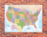 USA Mounted Wall Map