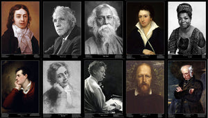 Features ten of the most inspirational and romantic poets:  Alfred, Lord Tennyson  John Keats  Maya Angelou  Rabindranath Tagore  Robert Frost  William Wordworth  Dylan Thomas  Samuel Taylor Coleridge  Lord Byron  Percy Bysshe Shelley