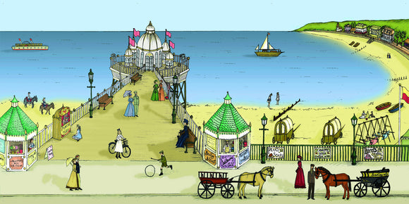 Victorian Seaside Scene Poster