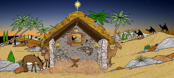 The Nativity Scene Backdrop 240cmx120cm