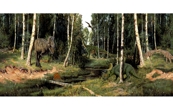 Prehistoric Dinosaur Scene Backdrop