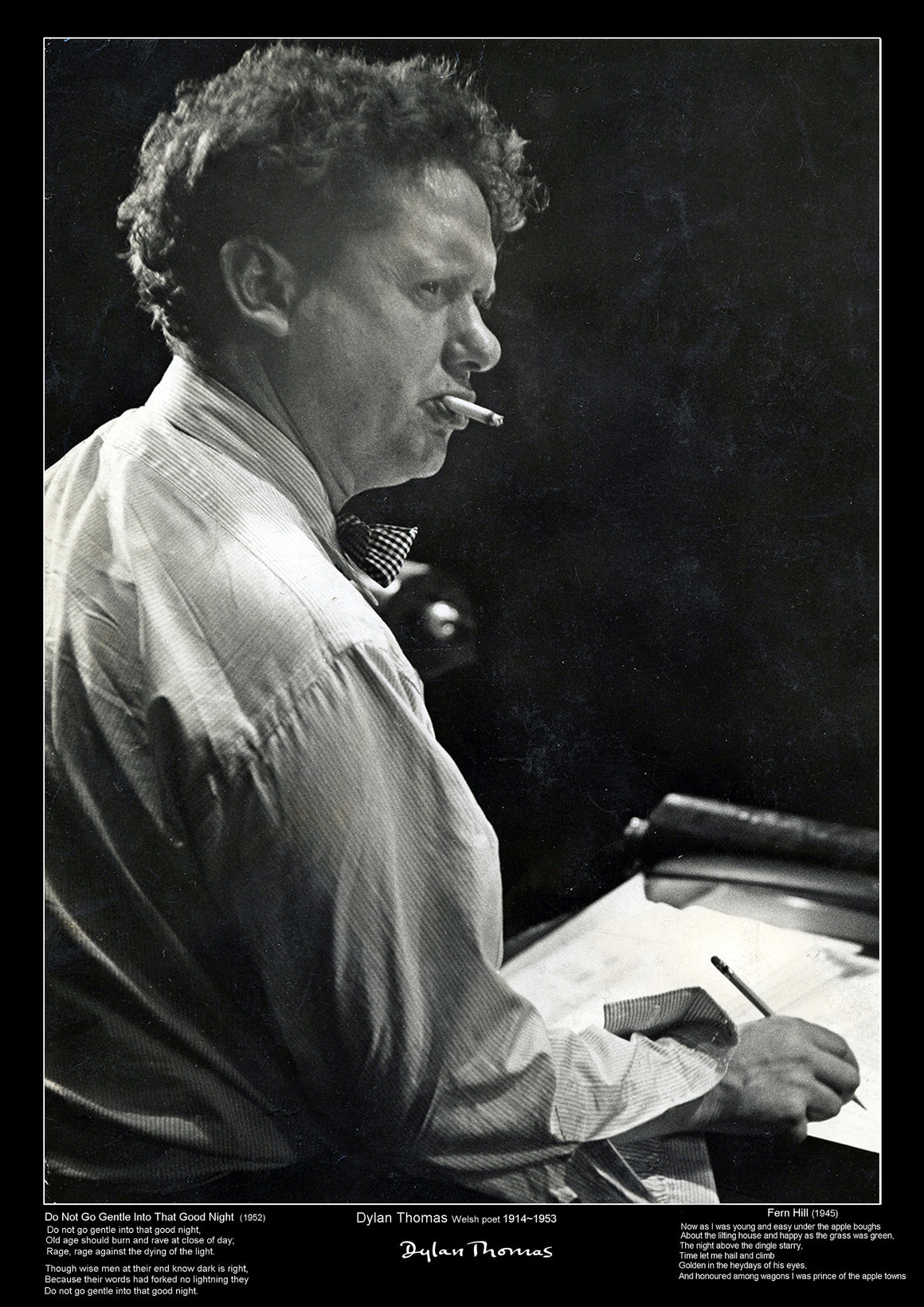Poet Dylan Thomas - A3 Poster – Tiger Moon