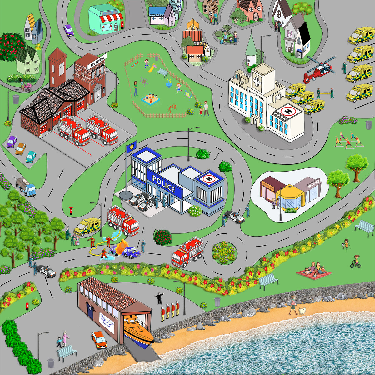 Emergency Services Play Mat – Tiger Moon