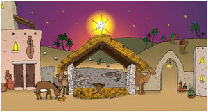 The Nativity Scene Backdrop 240x120cm