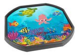 The Ocean Floor mat is ideal for use with a Tuff Tray. Spot and name the sealife and add your own water and aquatic toys for more fun! Swim among the reefs and a shipwreck with fish, turtles, octopuses, crabs, seahorses and starfish. Ideal for imaginative and messy play for individuals and small groups. Designed to fit in the Tuff Tray or the Tuff Spot.