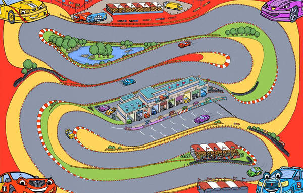 Cars Racing Track Play Mat Tiger Moon