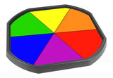 The rainbow wheel mat is ideal for use with a Tuff Tray. Use it at home or in an early years setting to introduce and discuss colour and matching small objects to the rainbow wheel. Ideal to gently develop fine motor skills and foster cooperative play. Designed to fit in the Tuff Tray or the Tuff Spot.