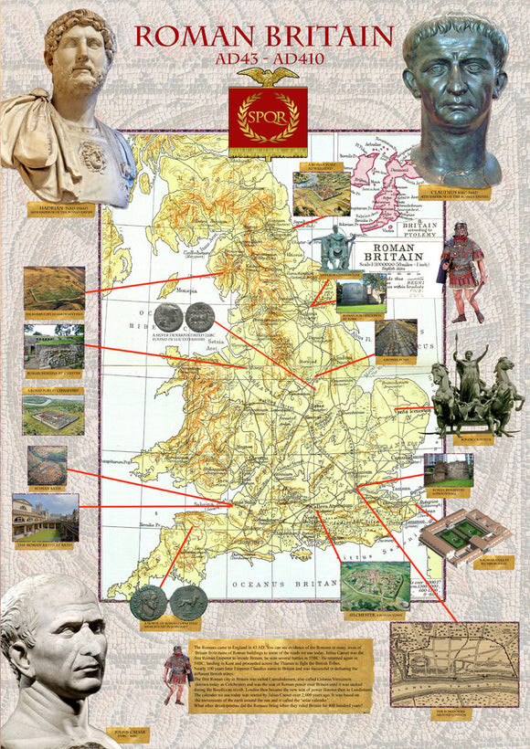Roman Britain Map Poster