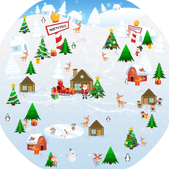 North Pole Christmas Scene Tuff Tray Mat Insert