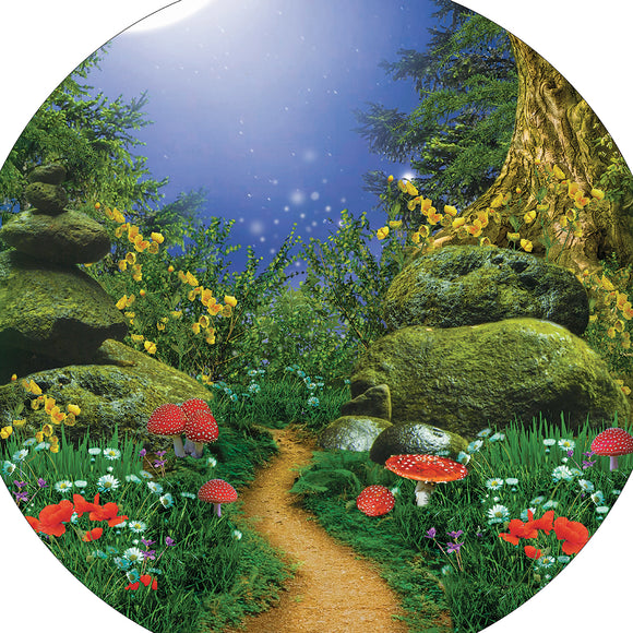 The Fairytale Woodland mat is ideal for use with a Tuff Tray. It features a magical pathway lined by toadstools leading to an enchanted woods perfect for individual or small group play.  Printed onto a high quality, durable vinyl material.  86cm x 86cm (approx )  Designed to fit in the Tuff Tray or the Tuff Spot.