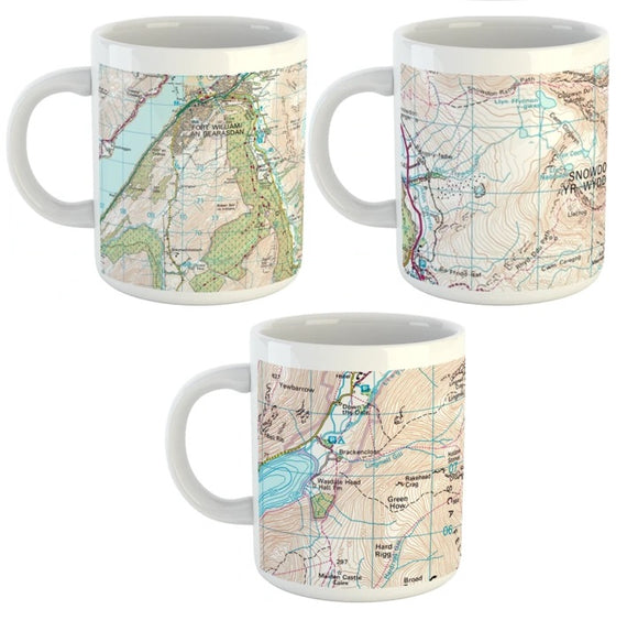 This set of the three national peaks are perfect for anyone in the national peaks or the National Three Peaks Challenge covering Ben Nevis, Scafell Pike and Snowdonia.  The image is highly detailed showing contours, lakes, paths, symbols and more.