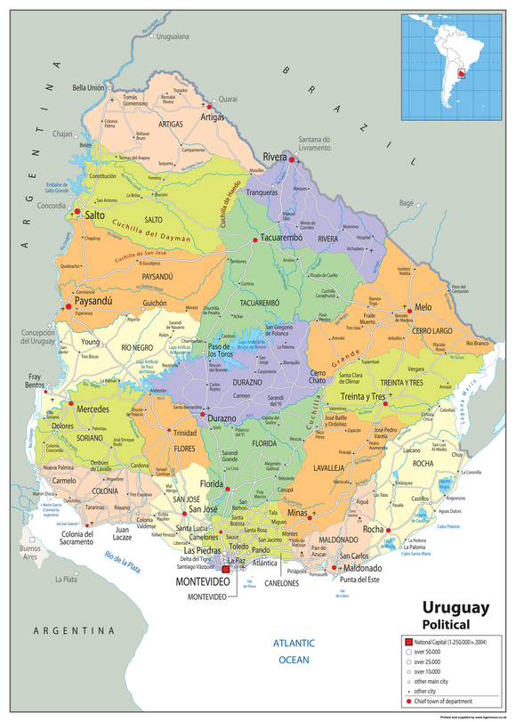 Uruguay Political Map