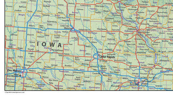 Wisconsin Michigan Area Wisconsin and Michigan USA map – Tiger Moon
