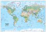 World Map - Physical - Paper Laminated - 84 x 51cm