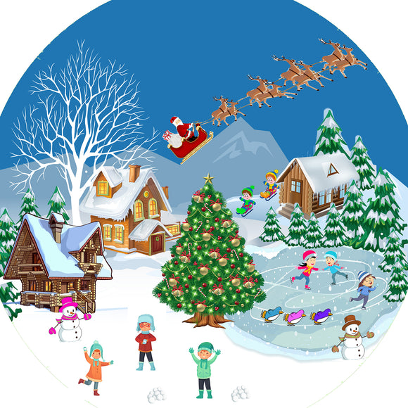Our uniquely designed Christmas Scene Tuff Tray Mat is ideal for Xmas time and fostering the festive mood. Play creatively and imaginatively among log cabins, Christmas Trees, ice skaters, ice rink, a snowman, Santa and his reindeers.